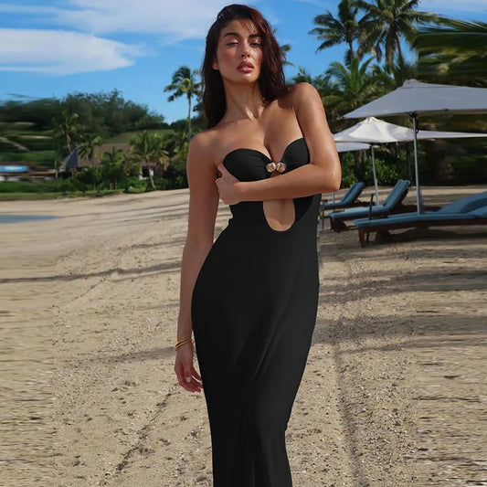 Sexy Strapless Maxi Dress